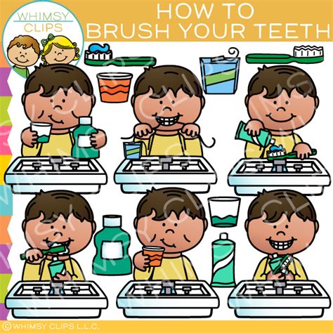 How to Brush Your Teeth Clip Art , Images & Illustrations | Whimsy Clips