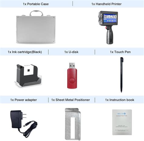 Buy WELCZEK TIJ254 Portable Handheld Inkjet Printer 1 Inch Handheld ...