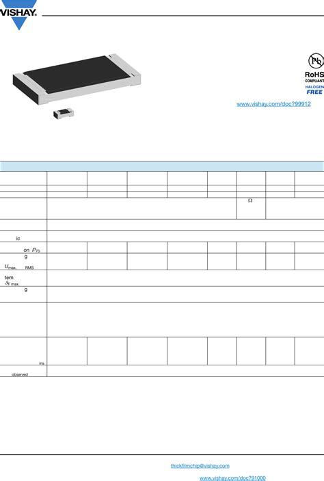 D/CRCW e3 Series Datasheet by Vishay Dale | Digi-Key Electronics