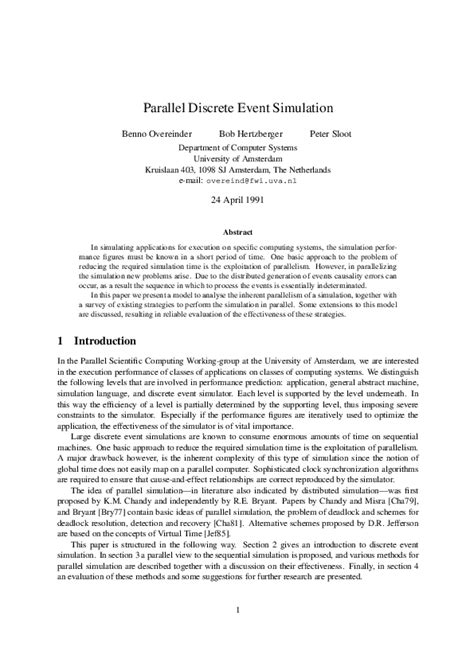 Image result for Parallel Discrete Event Simulation