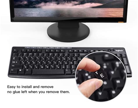 2 Pack Transparent Russian Keyboard Stickers Replacement, Transparent ...