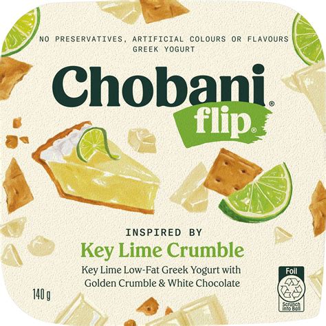 Chobani Flip Greek Yoghurt Key Lime Crumble 140g | Woolworths