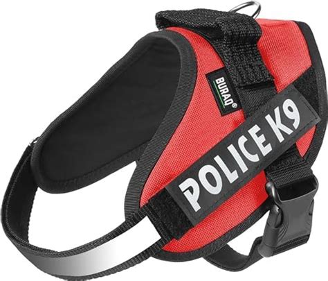 Buraq Pets Police K9 Dog Harness, No Pull Reflective Dog Vest Oxford ...
