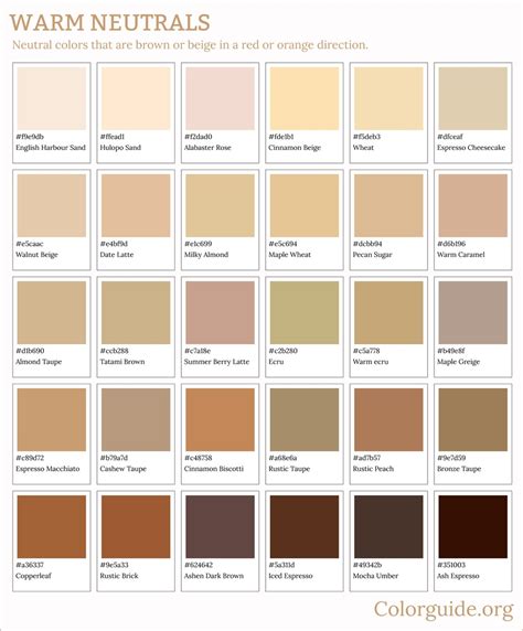 210 Types of Neutral Colors - Colorguide.org