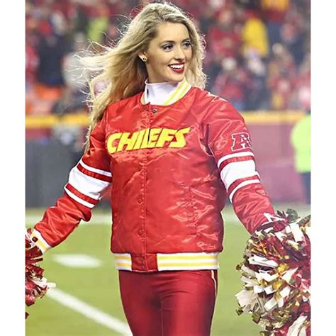 Red Starter Satin Kansas City Chiefs Cheerleaders Jacket