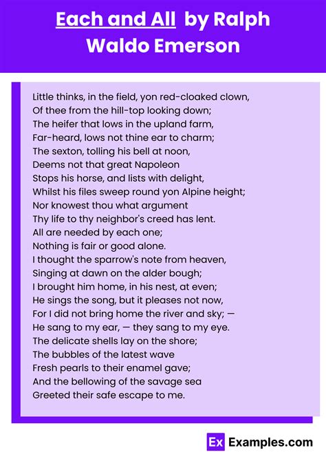 Each and All Poem by Ralph Waldo Emerson to Download