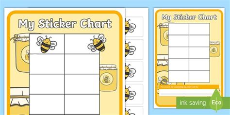 👉 Bee Themed Sticker Reward Charts