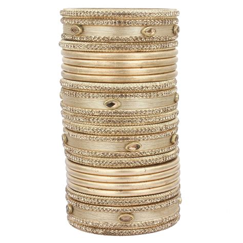 Sukriti Rajasthani Silk Thread Lac Chuda Gold Bangles Bridal Jewelry f ...