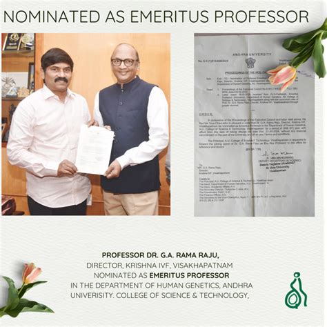 RamaRaju Nominated Emeritus Professor - Krishna IVF Clinic