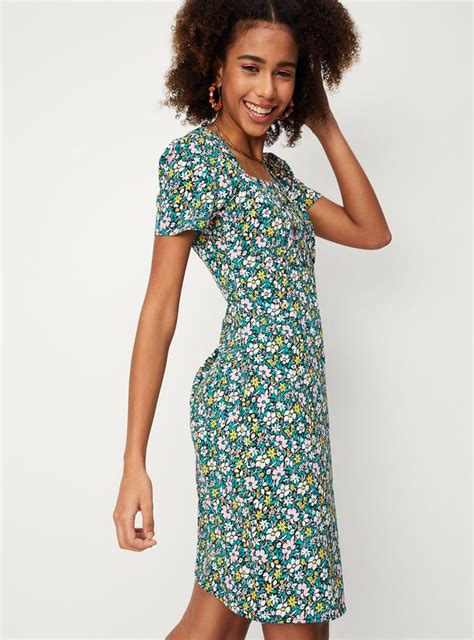 Buy Women Printed Sqaure Neck A-line Dress Online at just Rs. 699.0 ...