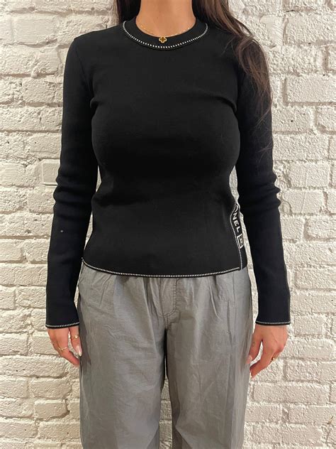 Chanel Sport Side Line Pullover Sweater Black ASL6207 - Luxury Promise