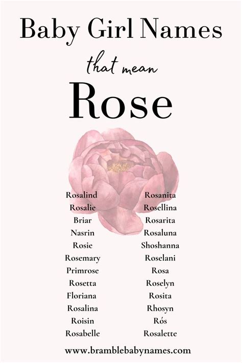 Cute Baby Girl Names Meaning Rose - SO Pretty in 2025 | Flower names ...