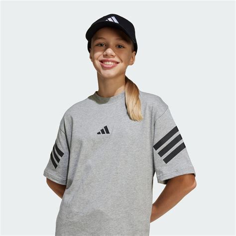 Kids Clothing - Future Icons 3-Stripes Tee Kids - Grey | adidas Oman