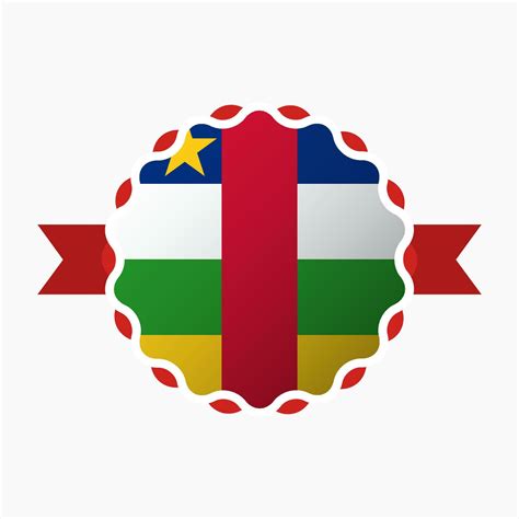 Creative Central African Republic Flag Emblem Badge 35090982 Vector Art ...