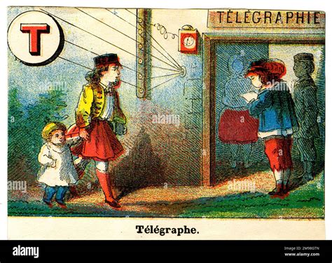 French Railway Alphabet - T for Telegraphe (telegraph Stock Photo - Alamy