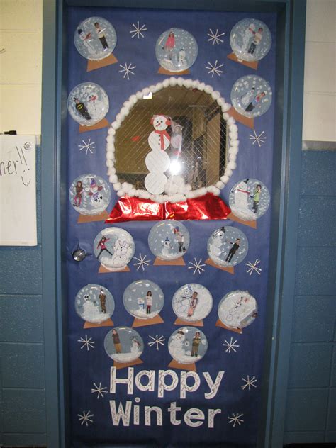Adapted this snowglobe idea and turned it into a Winter Wonderland door ...