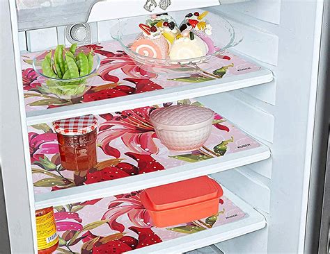 Buy Kuber Industries Flower Design 6 Pieces PVC Refrigerator/Fridge ...