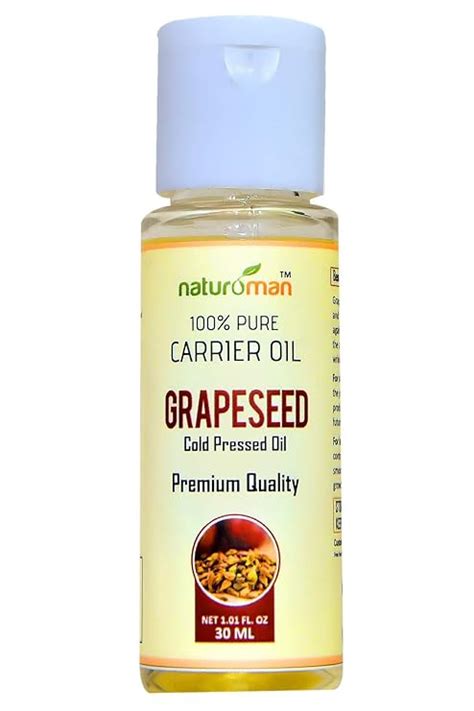 Buy Naturoman Pure Grapeseed Carrier Oil, Pure & Cold-Pressed for Skin ...