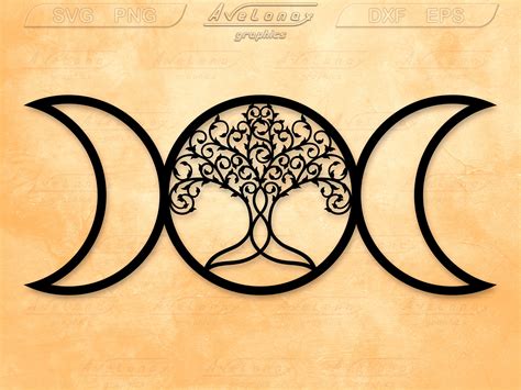 Triple Moon Symbol Triple Moon Peace Symbol Celtic Goddess Wiccan