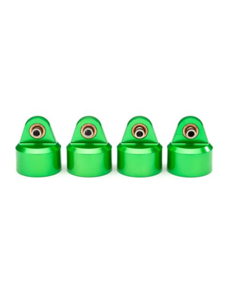 TRA8964G Shock caps, aluminum (green-anodized), GT-Maxx® shocks (4) - HobbyQuarters