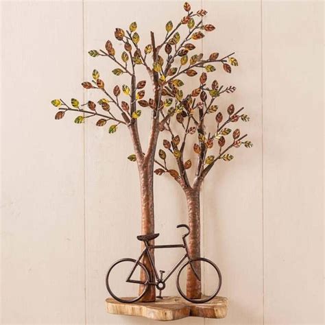 Cycle Under a Tree Metal Wall Art for Living Room (24 x 12 Inches ...