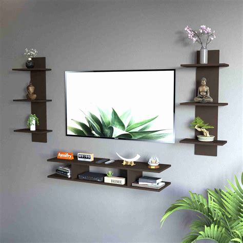 Furnifry Wooden TV Entertainment Unit/Wall Set Top Box Shelf Stand/TV ...
