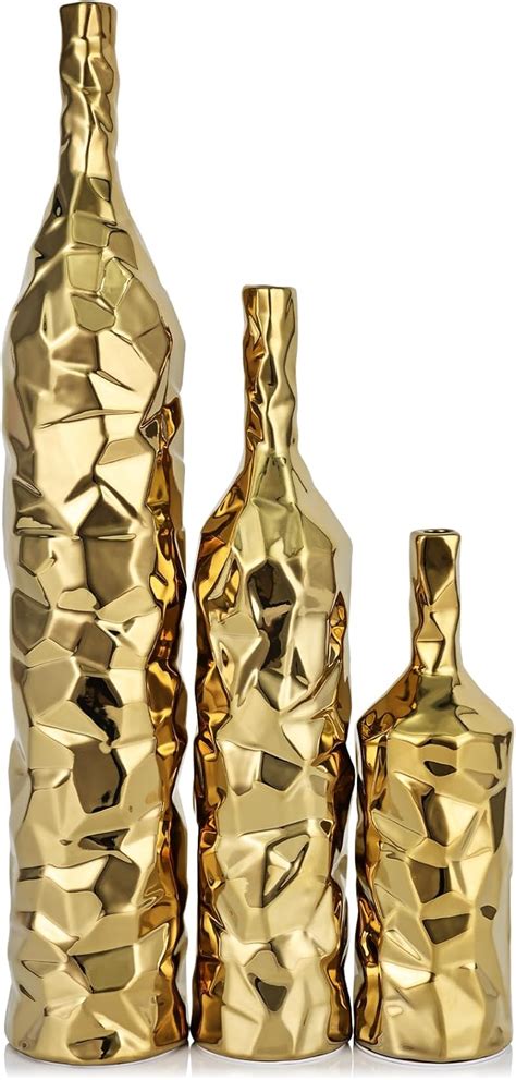 LCCCK 19.6 Tall Gold Floor Vase Set of 3 - Ceramics Large India | Ubuy