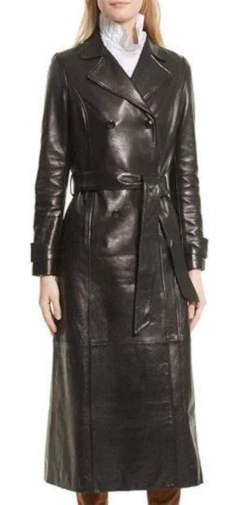 Womens Genuine Leather Trench Coat at Alexis Dawkins blog