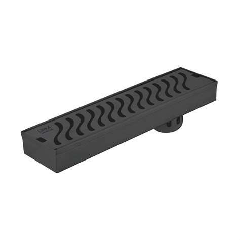 Wave Shower Drain Channel - Black (18 x 3 Inches) - LIPKA | Lipka Home