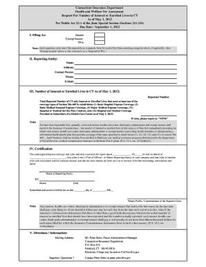 Fillable Online connecticut health and welfare fee assessment Fax Email ...