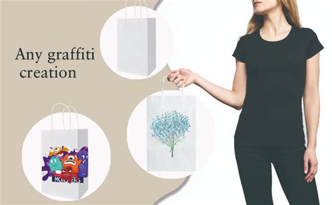 Aakriti Kraft Paper Bags with Handles, White Small Gift Bags Bulk ...