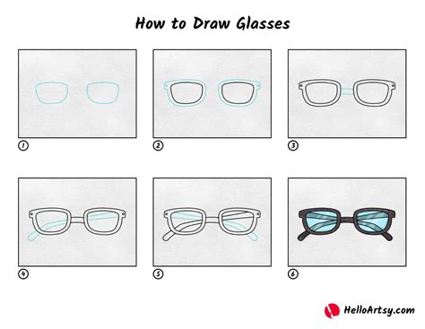 How to Draw Glasses - HelloArtsy