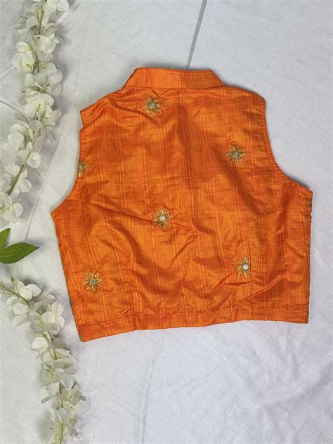Orange Ready to Wear Blouse – Manya Clothing