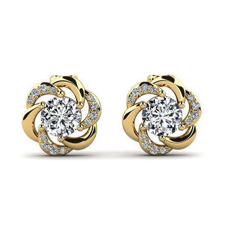 Order Women's Earring Dajana in Round cut 1.6 Carat 14k Yellow Gold ...