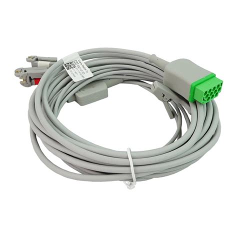 ECG Trunk Cable, 3-ld w/ integrated grabber leadwire, AHA, 3.6 m/12 ft ...