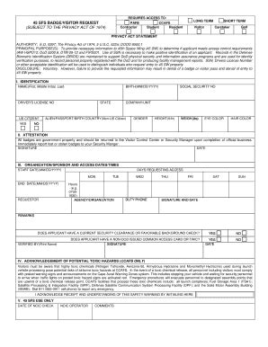45 SFS Badge/Visitor Request Form - Blank Fillable Template | Fill Out ...