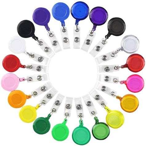 SHAN RUI 20pcs Retractable Badge Holder Reels with Clip for Name Card ...