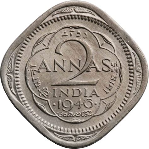 Arunrajsofia British India 2 Annas George VI Nickel Coin : Amazon.in ...