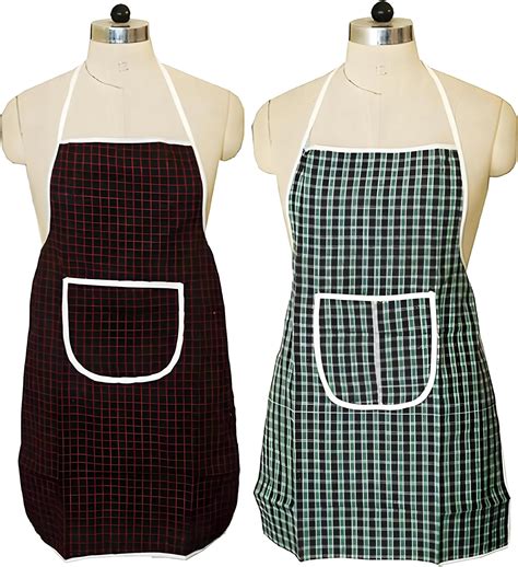 Buy AIRWILL Cotton Polka Dot Printed Free Size Apron with Center Pocket ...