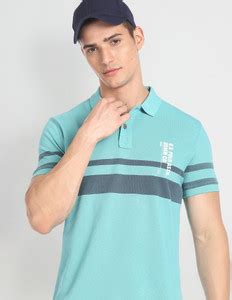 U.S. POLO ASSN. Self Design Men Polo Neck Green T-Shirt - Buy U.S. POLO ...