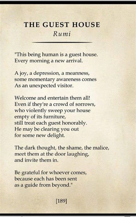 The Guest House Poem by Rumi