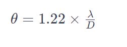 Image result for Angular Resolution Formula