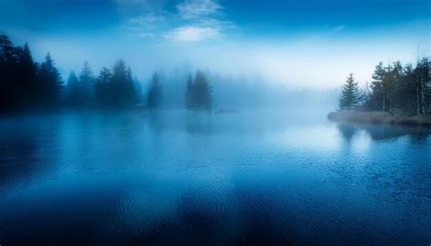 A picture of a lake with trees in the water | Premium AI-generated image