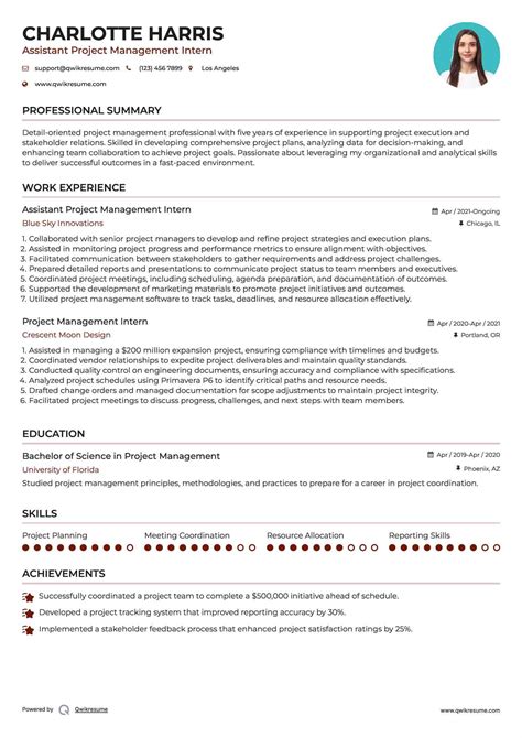 10+ Project Management Intern Resume Samples & Templates for 2025