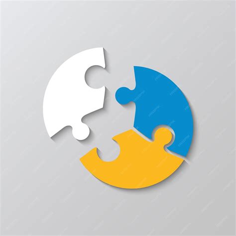 Premium Vector | Round puzzle pieces set with 3 details Circular jigsaw ...