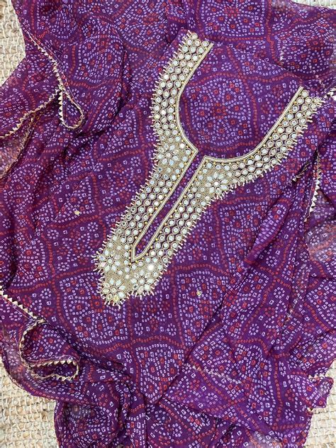 Hand Work Unstitched Suit in Georgette – fab-persona