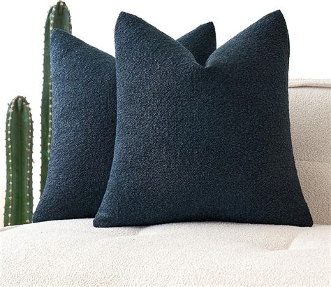 Amazon.com: MIULEE Set of 2 Navy Blue Throw Pillow Covers 18x18 Inch ...