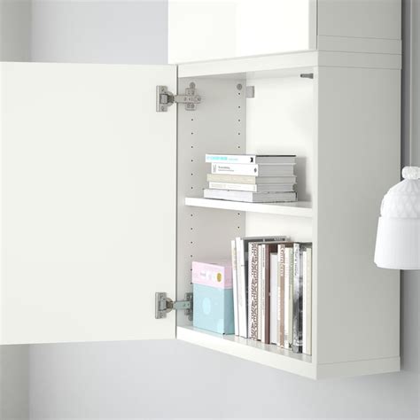 BESTÅ wall cabinet with 2 doors, white/Selsviken high-gloss/white ...