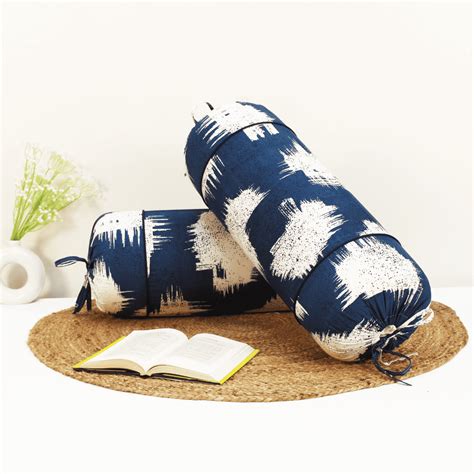 Soft Floral Print Cotton 2 Pcs Green Bolster Cover Set Beige By ...