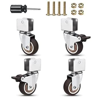 Heavy Duty Casters Set of 4,U Bracket Shaped 2inch Caster Wheels ...